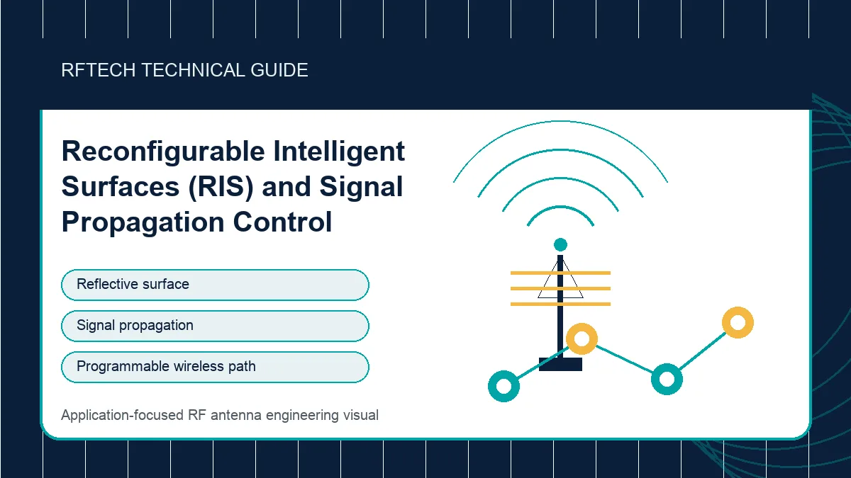 Reconfigurable Intelligent Surfaces (RIS) and Signal Propagation Control technical illustration for RF antenna applications