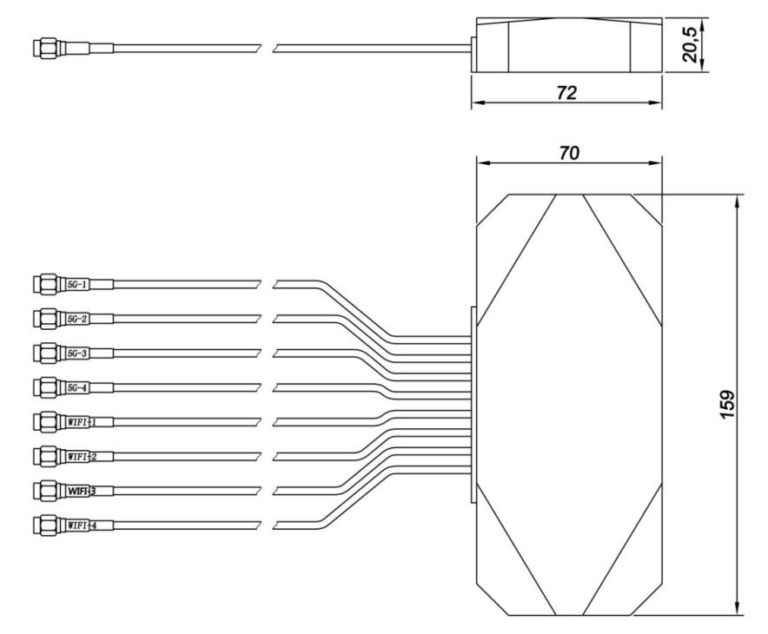 gl060 cellular+wifi 698 960mhz combo antenna