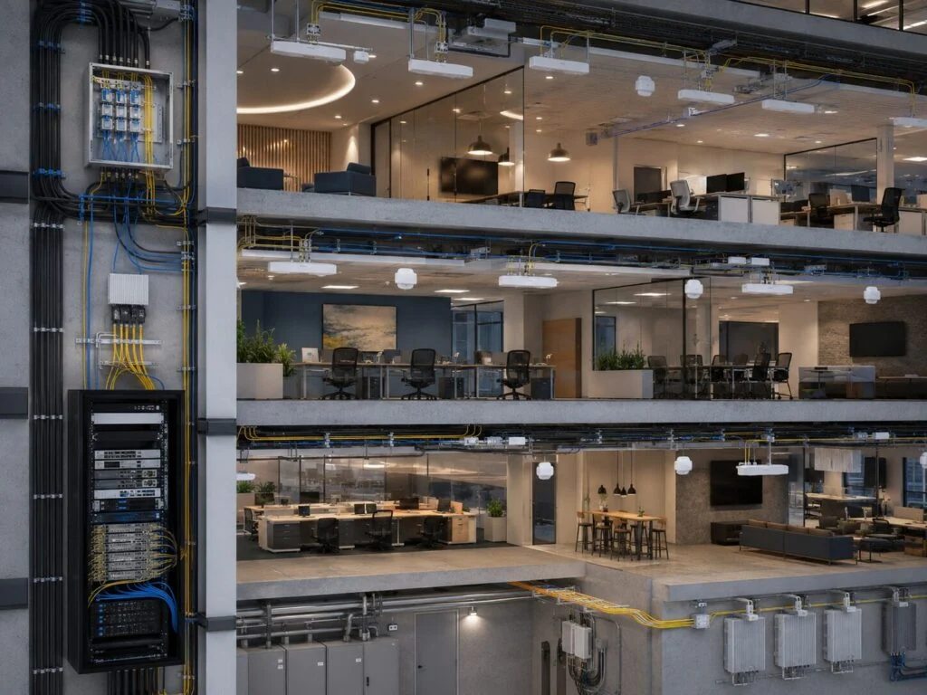 Rugged outdoor IoT gateway using a fiberglass omnidirectional antenna in an industrial site