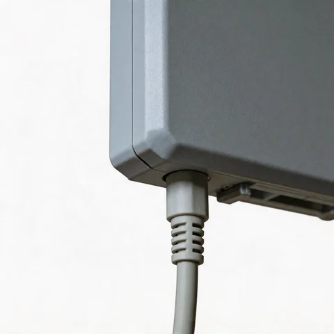 GL2458VH604NF Dual-band small panel antenna connector and mounting detail view
