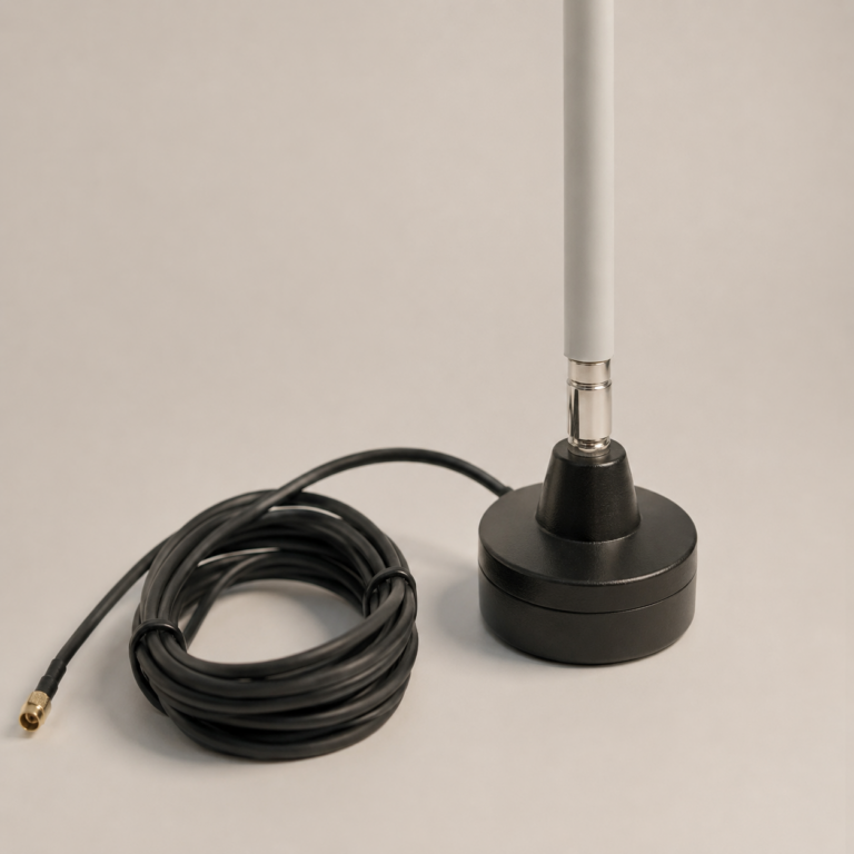 GLF86805 fiberglass omni antenna connector and mounting detail view
