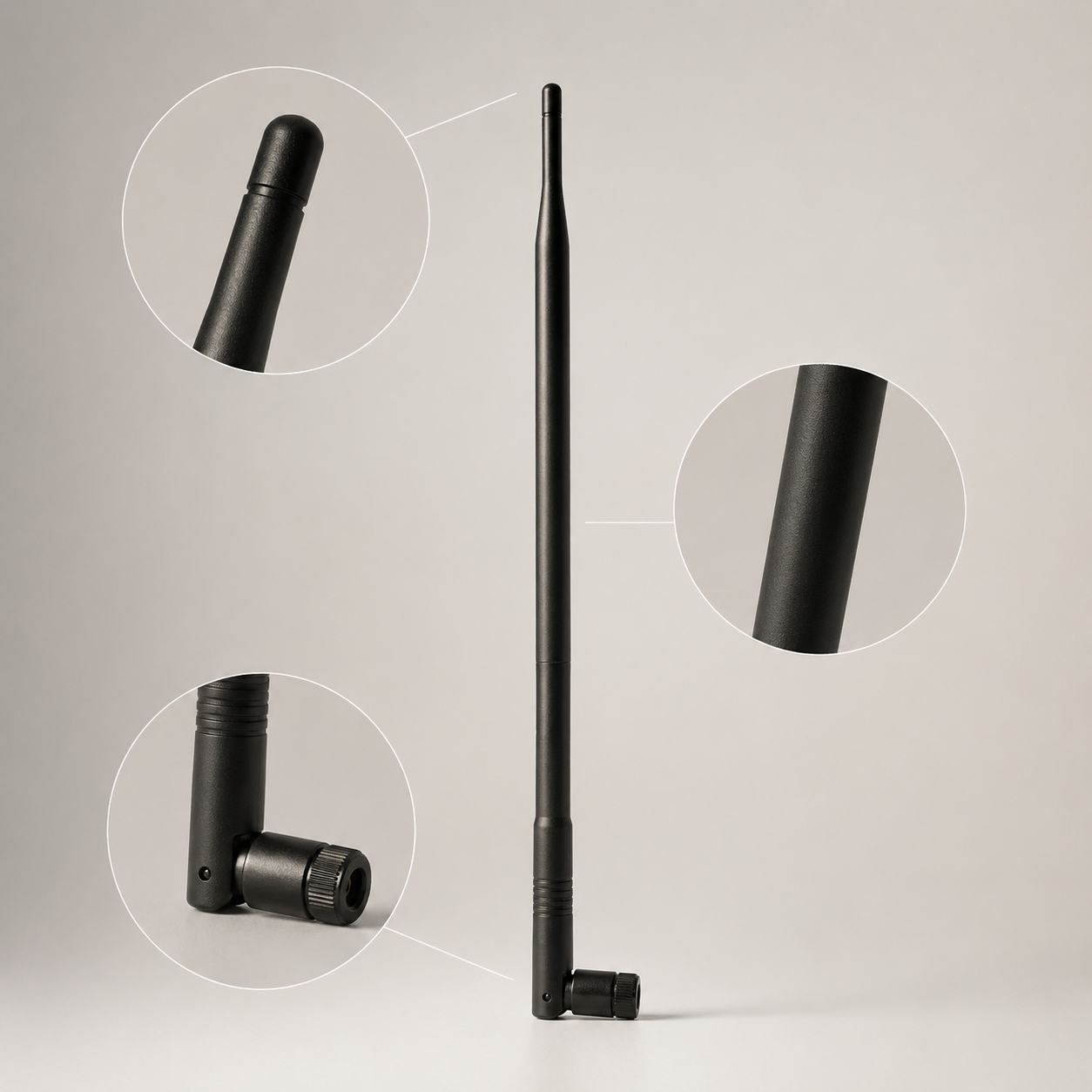 GLR915 rubber antenna connector and mounting detail view