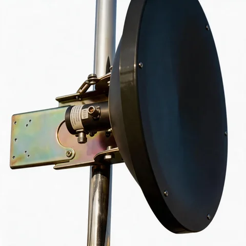 GL-DY2225V24 parabolic dish antenna connector and mounting detail view