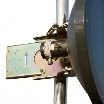 GL-DY5158V28 parabolic dish antenna connector and mounting detail view
