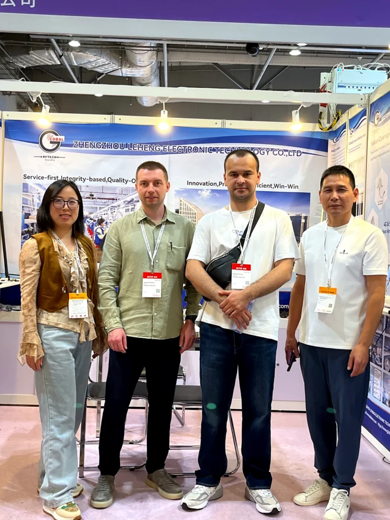Global RF Tech team members standing at the Global Sources Hong Kong 2026 booth.