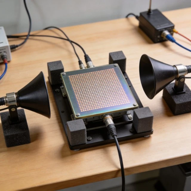 Reconfigurable Intelligent Surfaces (RIS) and Signal Propagation Control metasurface test bench for signal reflection control blog image