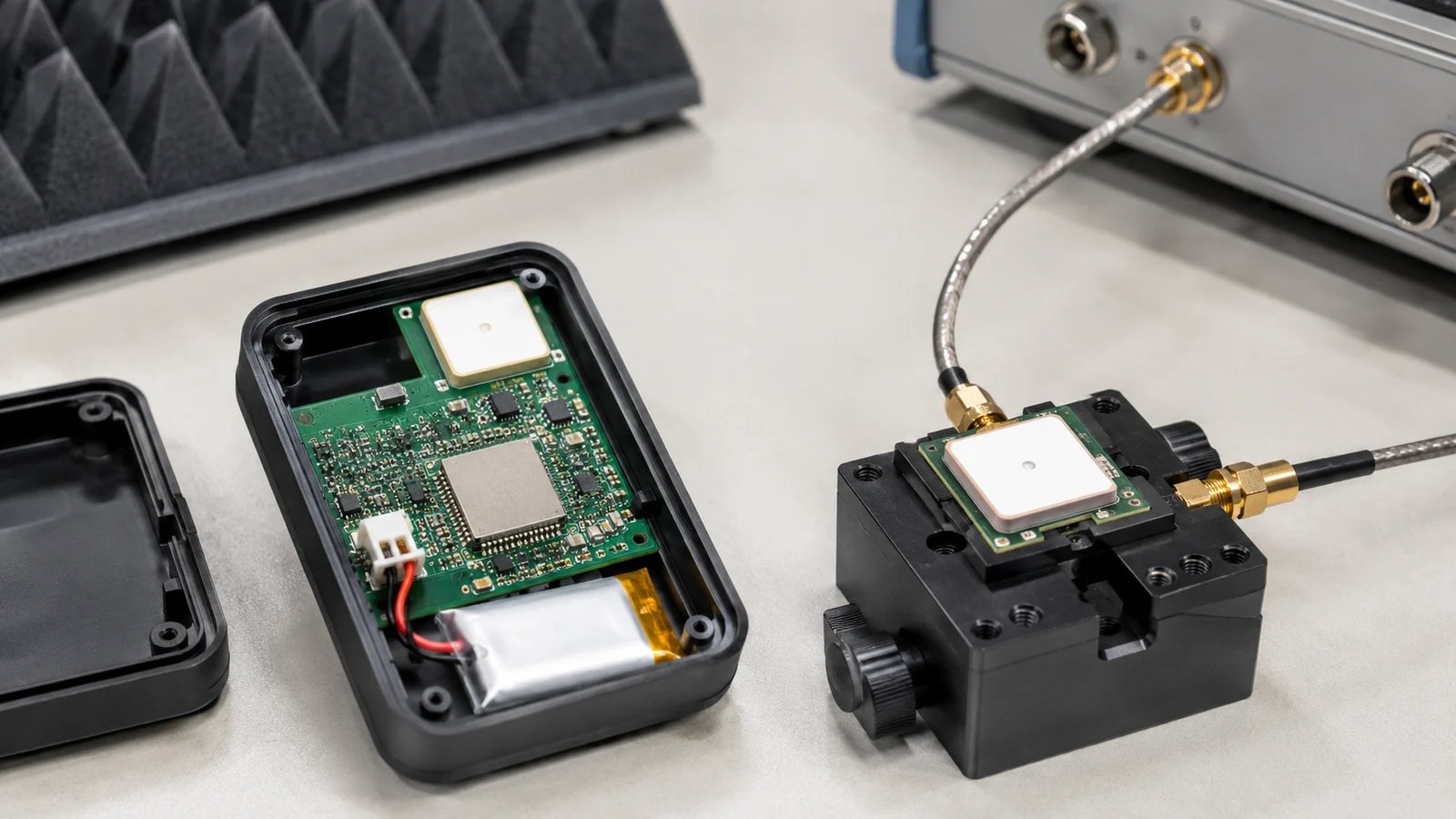 Ceramic antenna integrated on a compact IoT device PCB