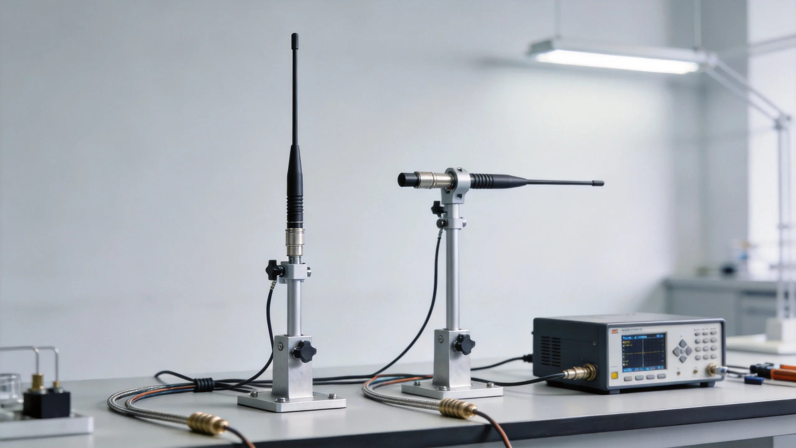 What Is Antenna Polarization and Why Does It Matter? linear polarization comparison on an RF lab bench blog image