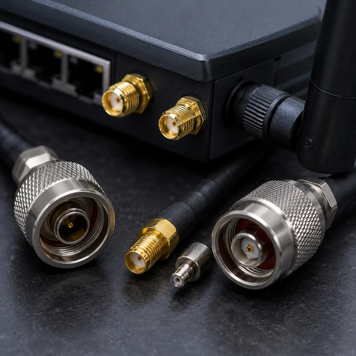 SMA TS-9 and N-type connectors for 5G router antenna cables
