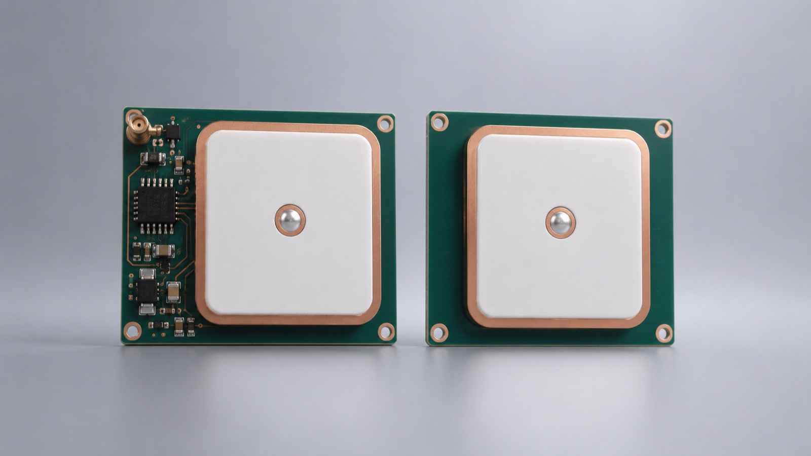 Active versus passive patch antenna comparison