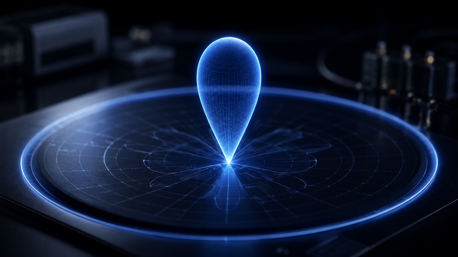 Antenna gain lobe on a measurement display