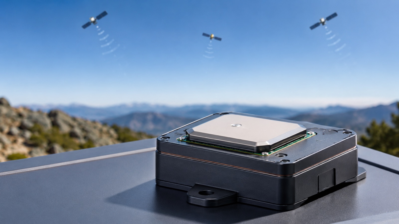 GPS tracker with patch antenna used outdoors