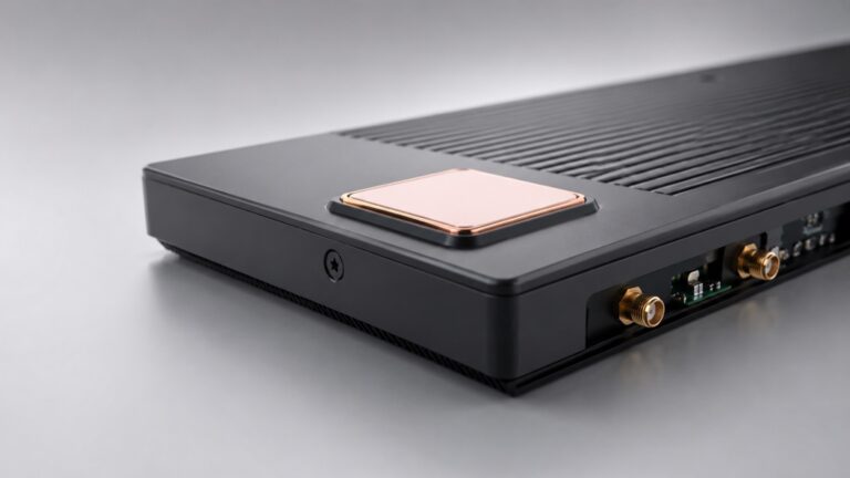 Low-profile patch antenna mounted on a device surface