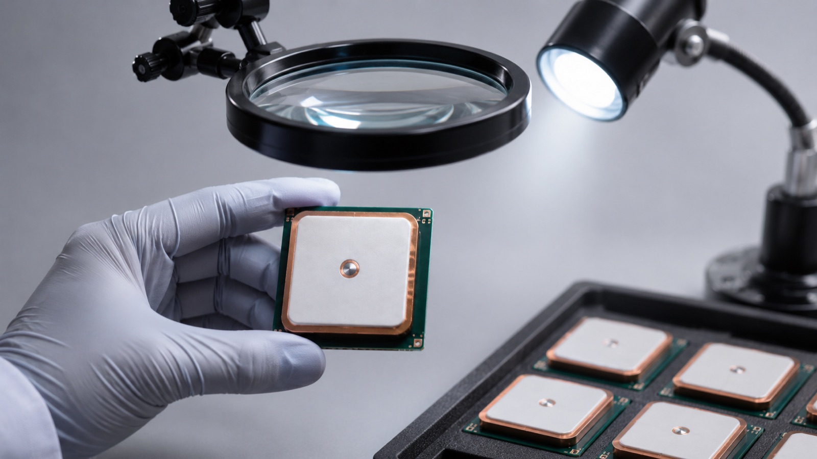 Patch antenna quality inspection at a supplier