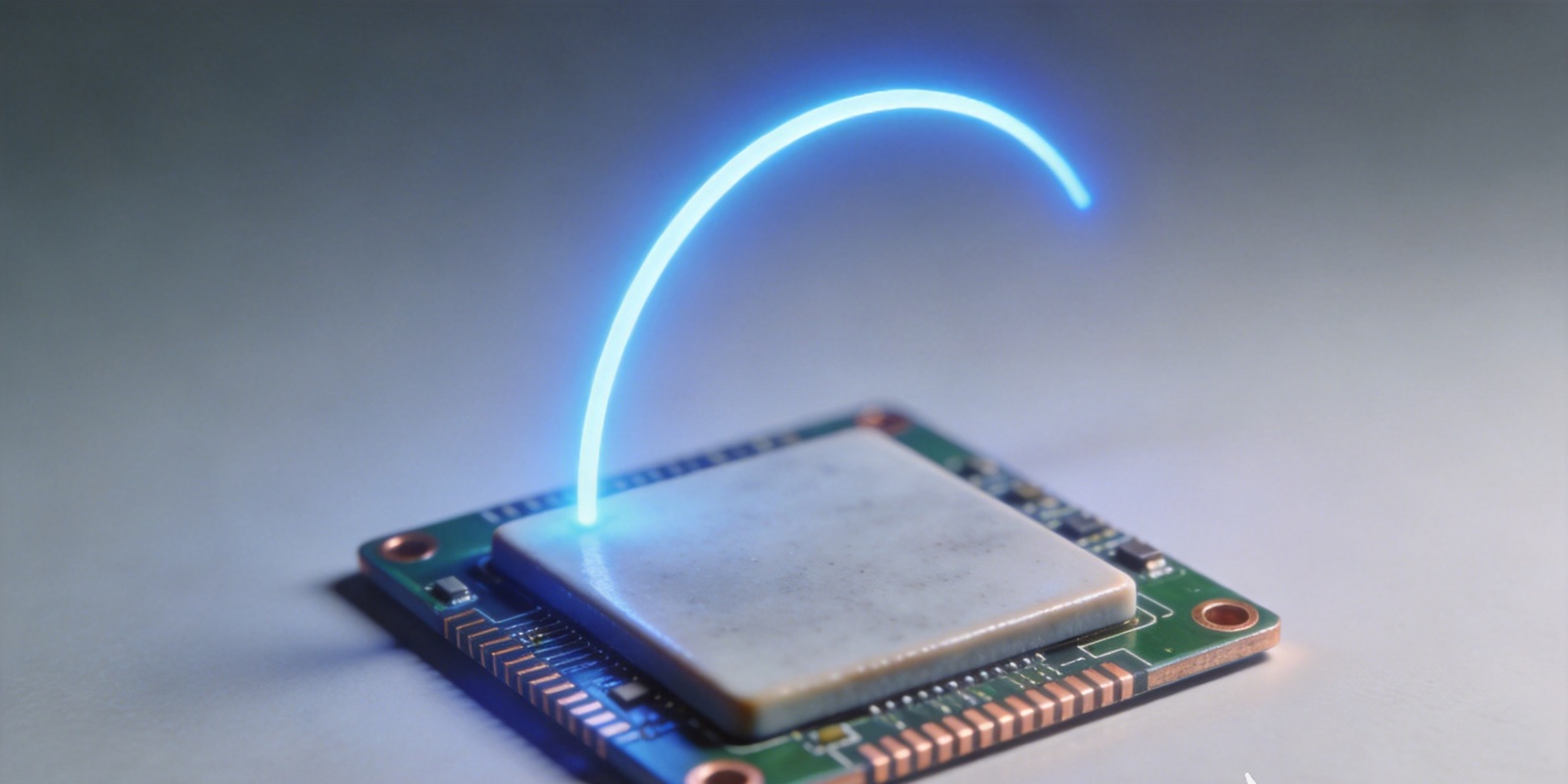 Thin low-profile ceramic patch antenna close-up