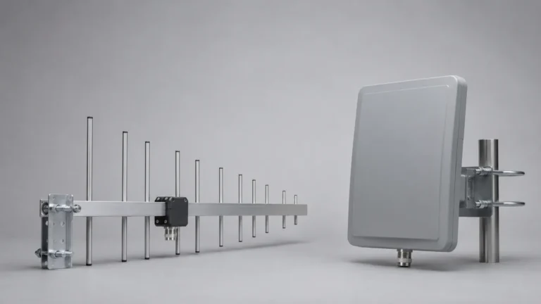 Yagi antenna boom versus flat panel antenna form factor side by side