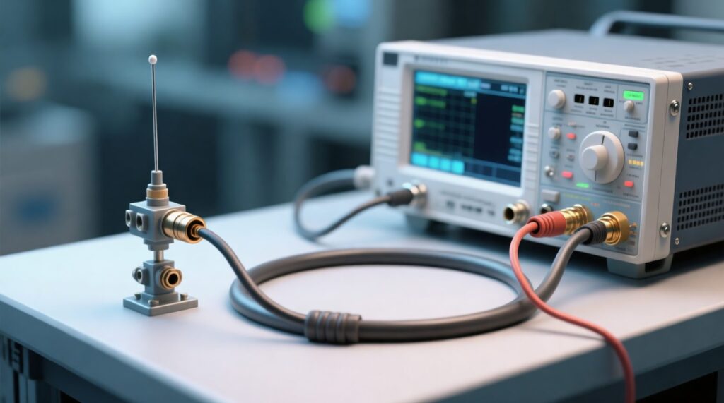 Coax cable loss test setup for antenna cable selection