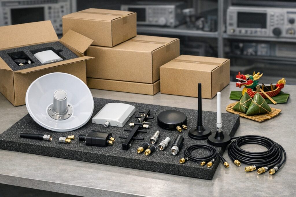 Antenna products packed before the Dragon Boat Festival holiday