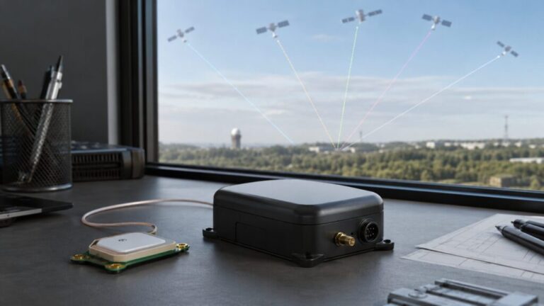 GPS- und GNSS-Antennenmodule auf einem Entwicklungsarbeitsplatz