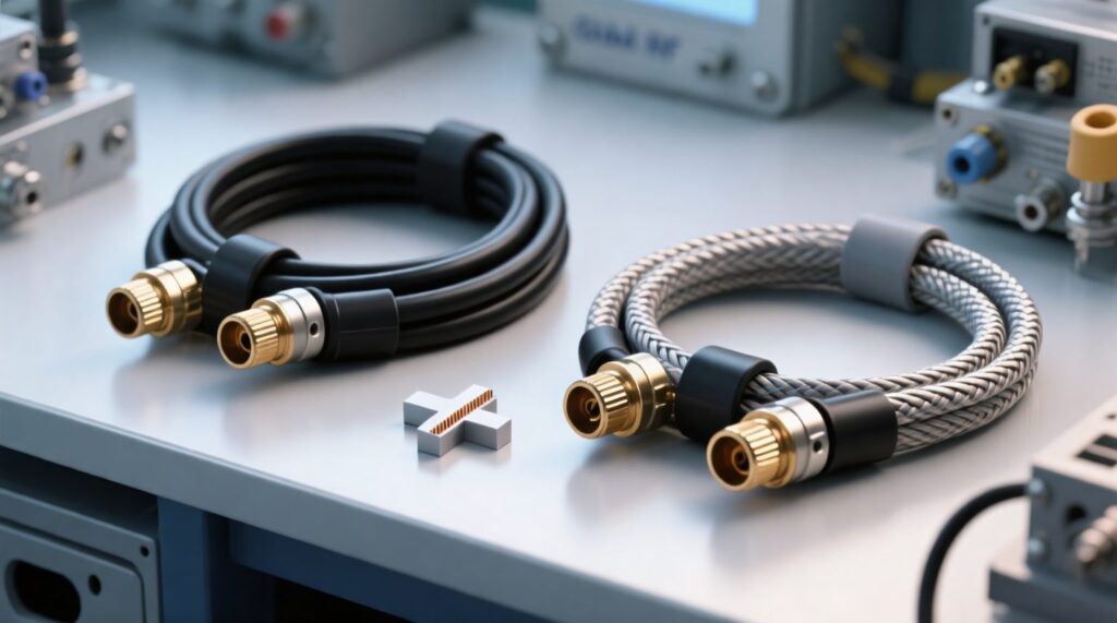 RG58 and RG400 50 ohm coax cable comparison