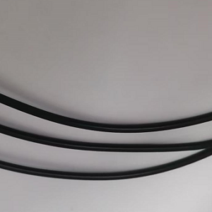 Three black coaxial cable assemblies with gold MCX connectors and PCB terminations