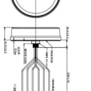 GL9Z049C GPS, BeiDou, 5G and WiFi six-lead combination antenna outline
