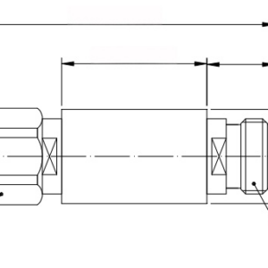 GLNAT65WXXDB N-type coaxial attenuator outline drawing
