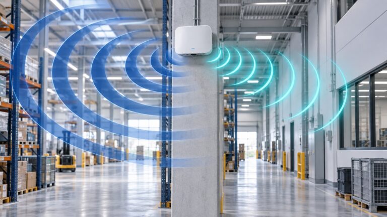 Punto de acceso Wi-Fi en una instalación industrial