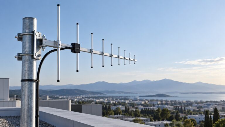 Antena Yagi direccional instalada en exterior