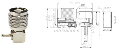 GL-TNCJW1.5 TNC coaxial connector and dimensional drawing