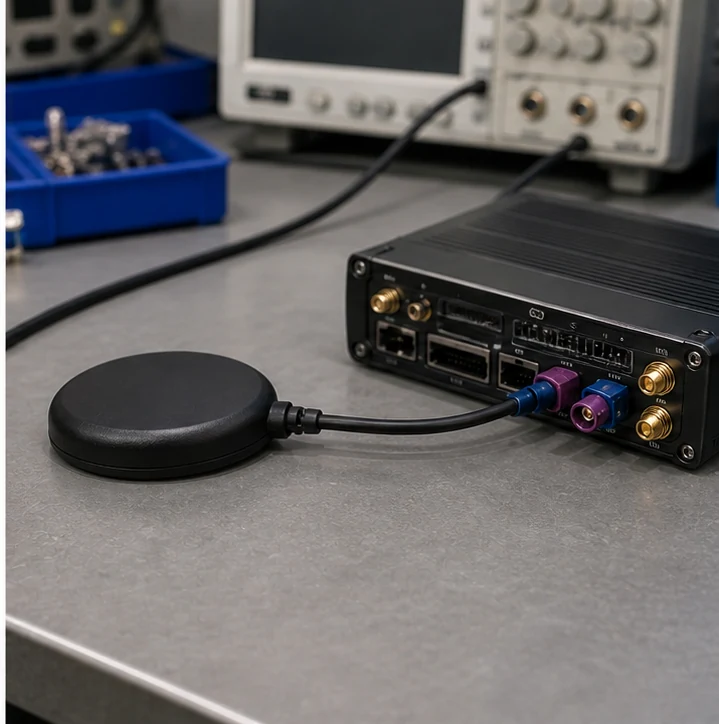 GL-DY055 GPS/GNSS antenna connector and mounting detail view