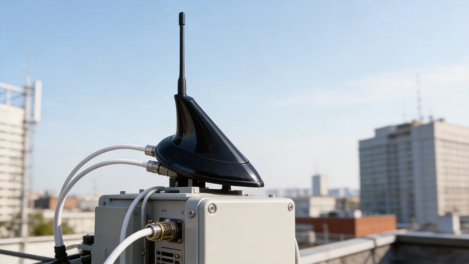 GL-DY072 Cellular 698-960MHz Combo Antenna connector and mounting detail view